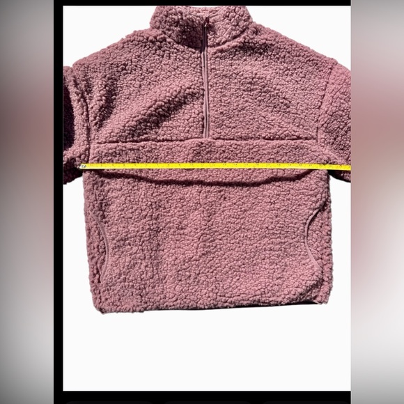 BDG Urban Outfitters Yosemite Pink Fleece Quarter Zip Pullover Small Faux Fur - Picture 9 of 12